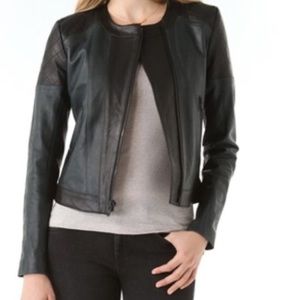 Theory paneled leather jacket